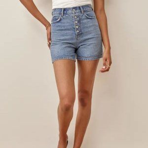 Reformation Amy Button Fly High Rise Jean Shorts